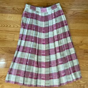 C’est Petite EUC Vintage Pleated Rayon/Flax/Cotton Skirt